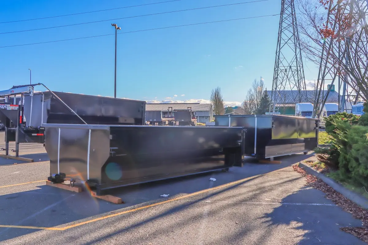 Roll-off dumpster ready for waste disposal at job site for Demolition Dumpster Rental in Camillus